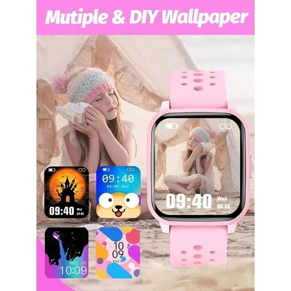 Butele Kids Smart Watch Smart Watch for Kids Game Smart Watch Gifts- Pink - Picture 5 of 16